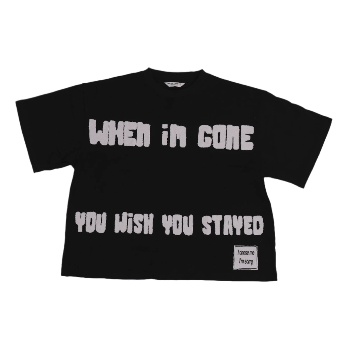 "you wished you stayed" cropped tee