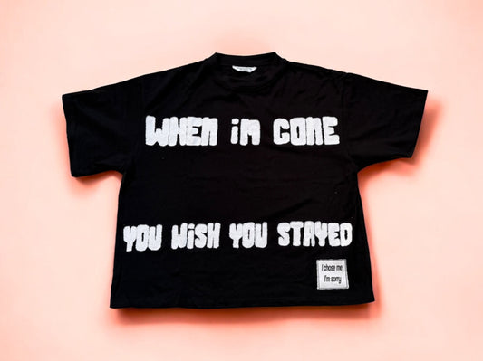 "you wished you stayed" cropped tee